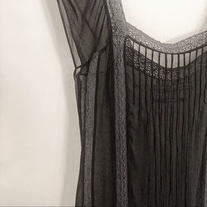 All Saints Silk Sheer Black Dress